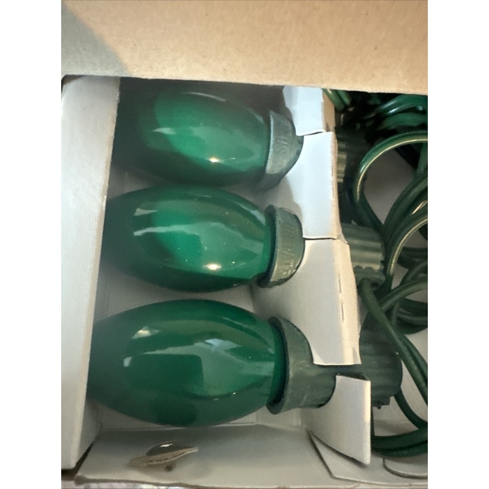 Seasonal Specialties 25 Green CERAMIC OUTDOOR Christmas Light Sets 1996 (2) - Picture 9 of 11